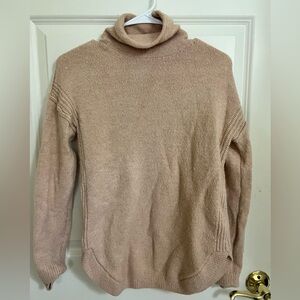 Light Pink Turtle Neck Knit Sweater